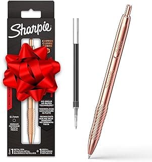 Sharpie S-Gel Gel Pen, Copper Metal Body, Medium Point (0.7mm), Black Ink, Includes 1 Pen and 1 Additional Ink Refill