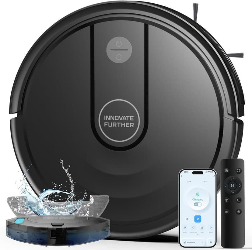 Robot Vacuum and Mop, 3-in-1 Robot Vacuum Cleaner, 4000Pa Powerful Suction, 2.87" Ultra Slim, with Wi-Fi/App/Alexa, Smart Navigation, Perfect for Pet Hair, Hard Floors and Low-Pile Carpets