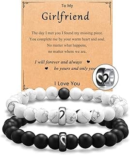 UNGENT THEM Matching Couple Ring Bracelets for Boyfriend Girlfriend Husband Wife Valentines Anniversary Birthday Engagement Gifts