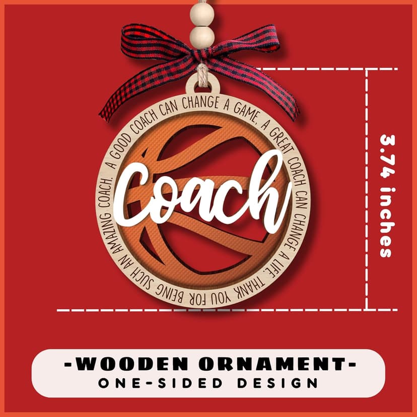 MAPDTWO Basketball Coach Ornament - Basketball Coach Gifts - Christmas Thank You Appreciation Sports Gifts for Coaches - 2 Layered Wood Ornament 2025
