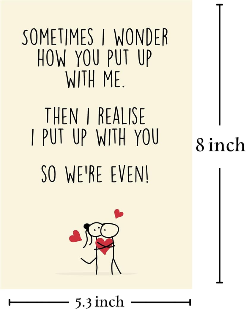 Cheerin Funny Greeting Card with Envelope - Anniversary Card - Romantic Birthday Card - Hilarious Gifts for Him Her Girlfriend Boyfriend Wife Husband