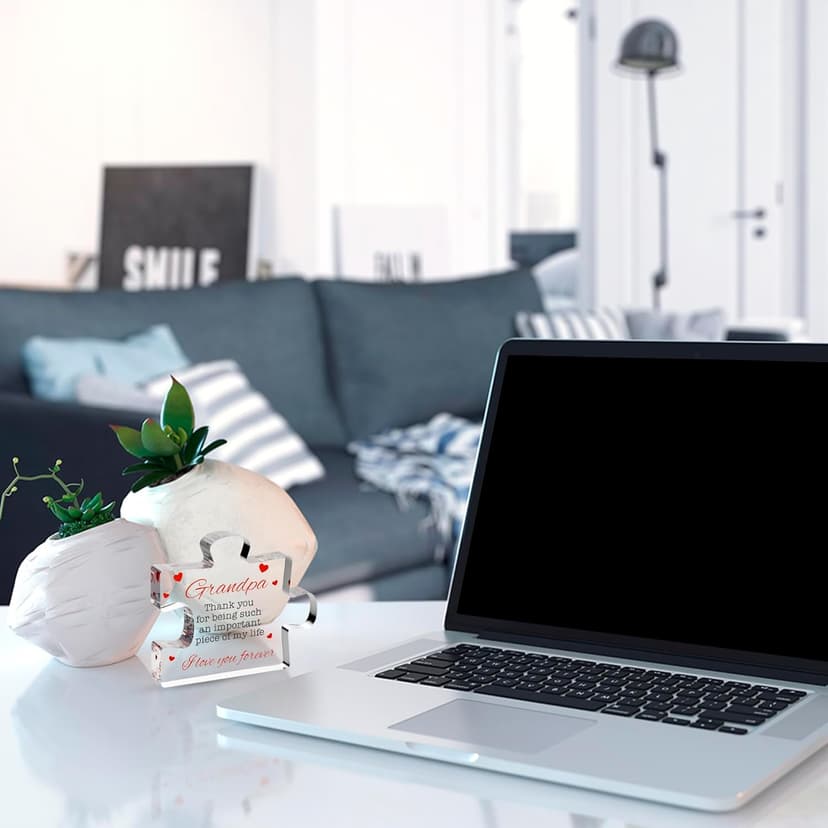 Gifts for Grandpa - Engraved Acrylic Block Puzzle Gift 3.35 x 2.76 inch - Novelty Birthday, Christmas, Valentine's Gifts