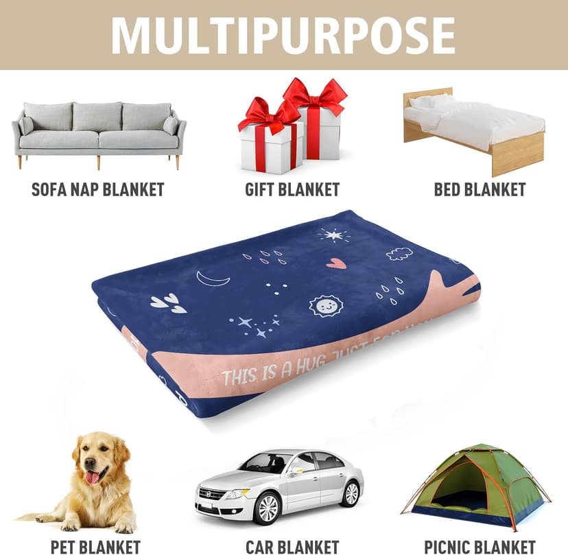 Craftique I Love You Gifts for Him Her - Soft Blanket with Love Hug - Long Distance Relationship Gifts, Anniversary/Birthday Gift for Boyfriend Girlfriend Friend