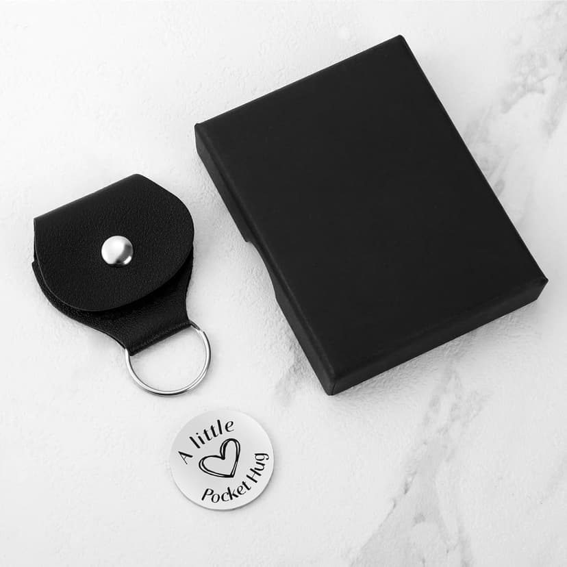 Pocket Hug Token Keychain for Men, Funny Friendship Gifts for Men, Long-distance Guy BFF Gifts for Husband Boyfriend Him Christmas Birthday