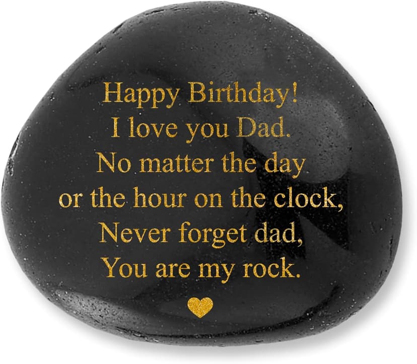 VELENTI Dad Birthday Gifts Decorative Stones - You are My Rock Engraved Decorative Accessories - Heartwarming Birthday Gift for Dad - Happy Birthday Dads Gift from Son, Daughter