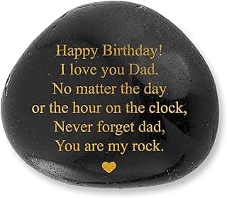 VELENTI Dad Birthday Gifts Decorative Stones - You are My Rock Engraved Decorative Accessories - Heartwarming Birthday Gift for Dad - Happy Birthday Dads Gift from Son, Daughter