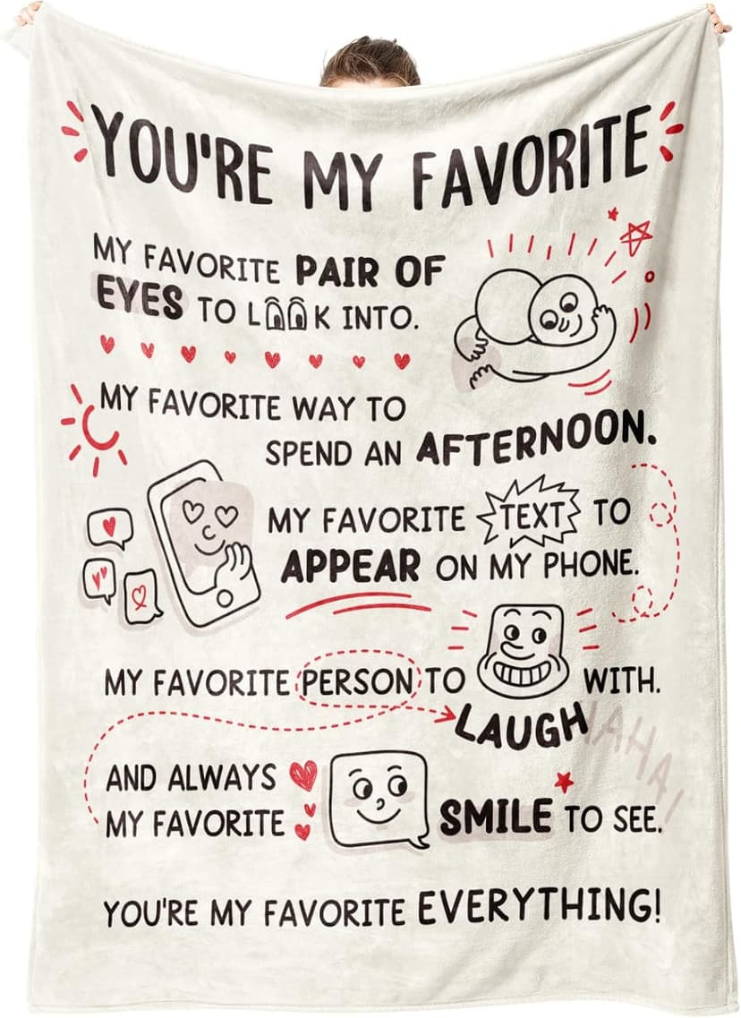 Craftique Birthday Gifts for Girlfriend Boyfriend- I Love You Blanket for Him Her- Romantic Girlfriend Gifts Anniversary, Funny Soft Blanket Gift for Him Her Husband Wife Fiance, 60”×50”