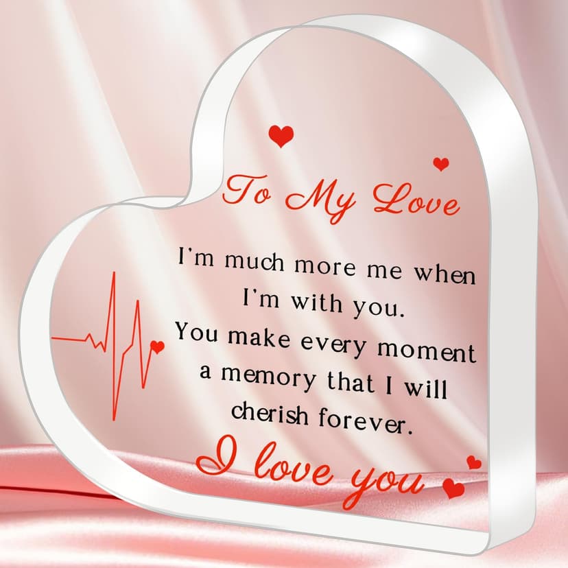 Gifts for Her/Him, Girlfriend Boyfriend Gifts - Engraved Acrylic Plaque 4 x 4 Inches, Anniversary Christmas Valentine's Day Birthday Gifts for Girlfriend Boyfriend Husband Wife