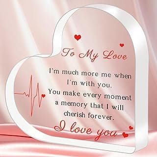 Gifts for Her/Him, Girlfriend Boyfriend Gifts - Engraved Acrylic Plaque 4 x 4 Inches, Anniversary Christmas Valentine's Day Birthday Gifts for Girlfriend Boyfriend Husband Wife