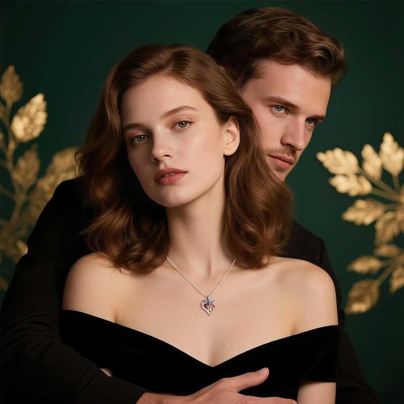 Iefil Christmas Gifts for Women Wife - 925 Sterling Silver Birthstone Necklace for Women, Anniversary Birthday Gifts for Wife Girlfriend Mom