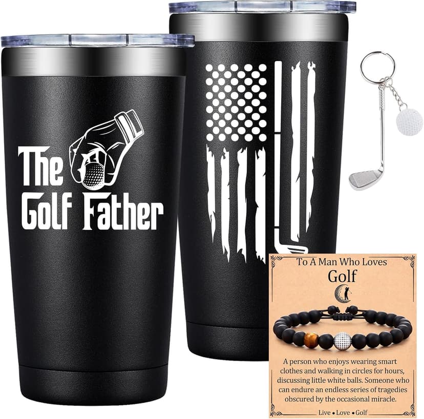 Grifarny Golf Gifts for Men - Fathers Day Golf Gifts for Dad, Grandpa, Papa, Husband, Golfers, Golfing Lovers - The Golfs Father Tumbler Mug 20oz