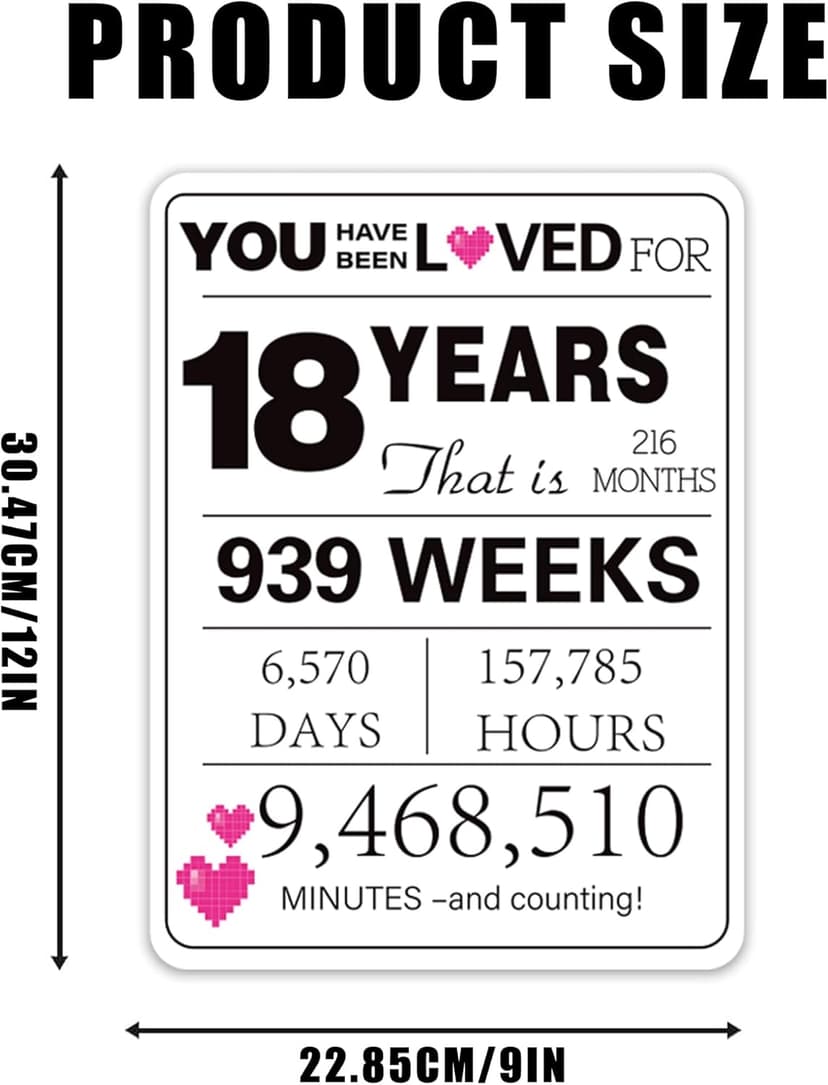 18th Birthday Party Decorations, 9PCS Funny Wall Signs and Tags for Teen 18th Birthday Celebration Table Centerpieces and Caution Signs for Doors Windows Yard and Garden