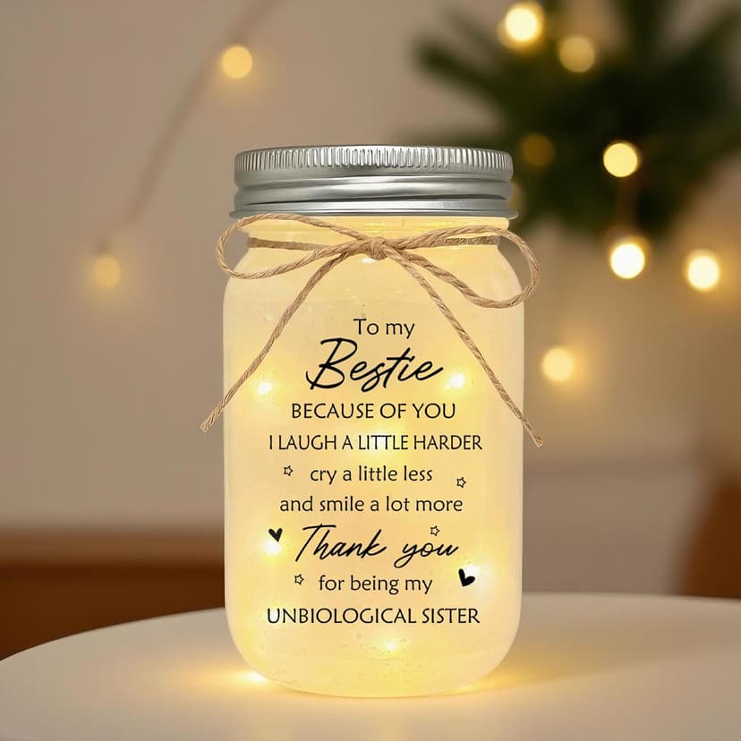 Best Friend Birthday Gifts for Women, Mason Jar Night Lights - Christmas Mother's Day Birthday Gifts for Women Friendship