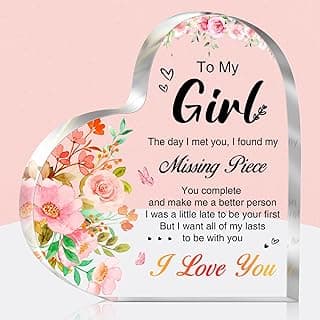 Gifts for Girlfriend, Mothers Day Gifts for Girlfriend, Anniversary Valentines Gifts for Her, To My Girl Acrylic Keepsake, Romantic I Love You Gifts for Her Girlfriend GF Gifts