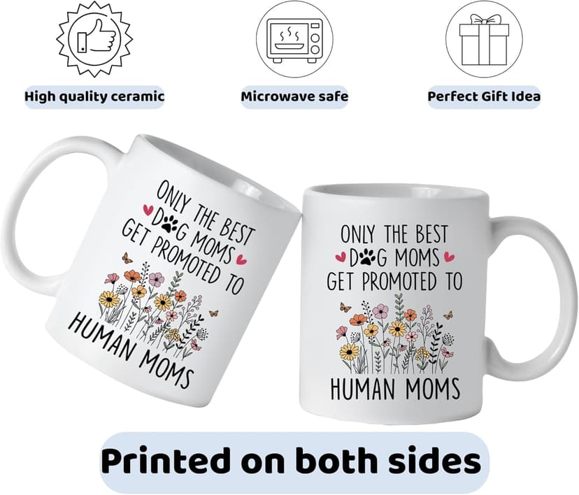 Mom To Be Gift, New Pregnancy Gifts For Expecting Mommy, Only The Best Dog Moms Get Promoted To Mug, Mama To Be gifts For Birthday Day, Mothers Day, Christmas (Mom)