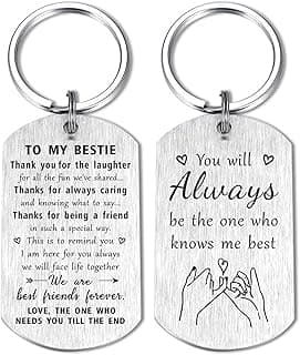 to My Bestie Gifts for Her - Bestie Birthday Friends Friendship Engraved Keychain Gifts