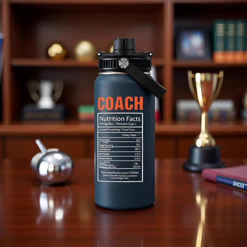 Coach Gifts - 32 Oz Coach Nutriton Facts Water Bottle, The Man The Myth The Legend - Christmas Birthday Cheer Coachs Gifts, Soccer Softball Basketball Swim Coachs Appreciation Gift for Him
