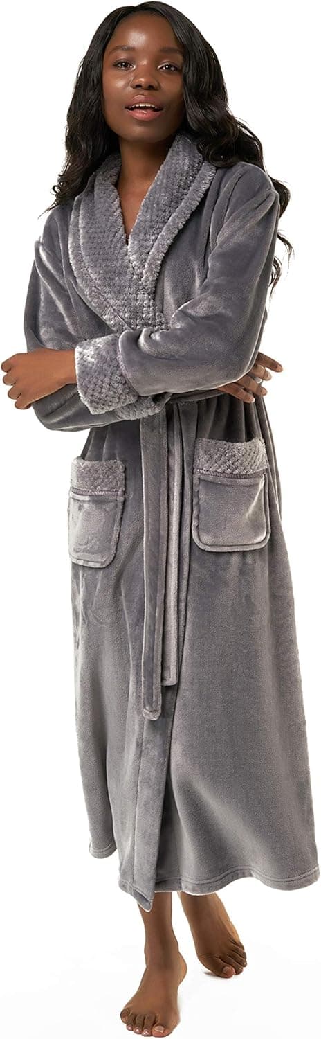 Turquaz Plush Robes For Women, Soft Warm Fleece Bathrobe for Women