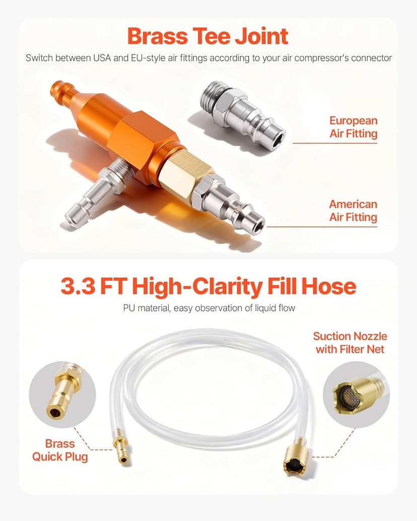 VEVOR Radiator Vacuum Refill Kit, Automotives Cooling System Vacuum & Purge Fill Tool with Gauge, Portable Radiator Coolant Filling Kit with Toolbox, Universal Fit for Most Cars Vans SUVs and Trucks