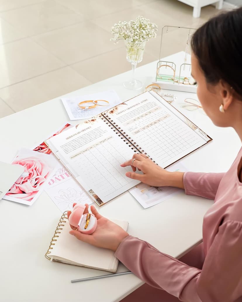 Beautiful Boho Wedding Planner Book and Organizer - Enhance Excitement and Makes Your Countdown Planning Easy - Unique Engagement Gift for Newly Engaged Couples, Future Brides and Grooms,9 X 11 inches