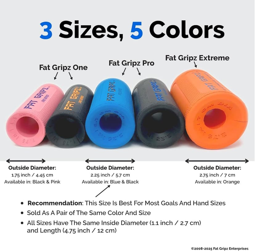 Fat Gripz Pro – Thick Grips For Increased Muscle Fiber Activation (Winner Of 3 Men’s Health Magazine Awards)