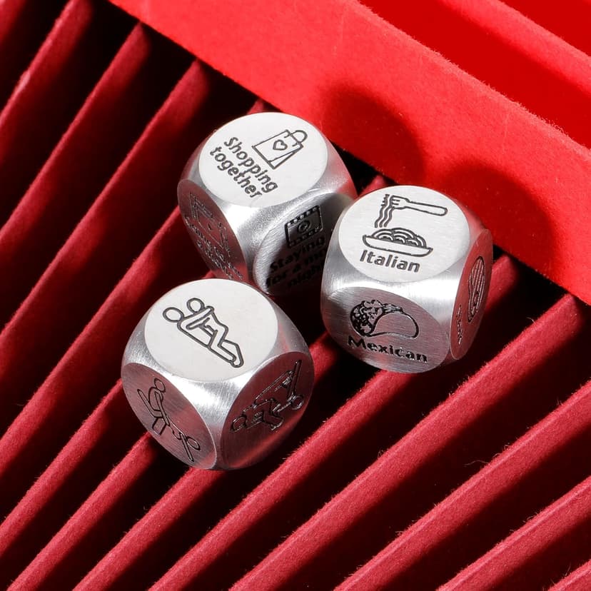 Funny Gifts for Wife Date Night Dice for Couple Valentines Gifts for Him Her Boyfriend 6 Year Anniversary Iron Gifts for Husband Food Decision Dice Wedding Gifts Stocking Stuffers for Women Men