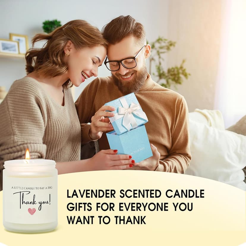 Thank You Gifts for Women, Men, Hostess, Couple, Appreciation Gifts for Teacher Coworker Employee Boss - a Little Candle to Say A Big Thank You, Lavender Scented Candle with Gift Box