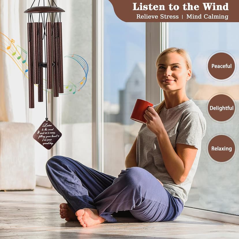 60th Birthday Gifts for Women, 32” Wind Chimes Happy 60 Year Old Birthday Gifts for Her Mom Sister Wife Grandma
