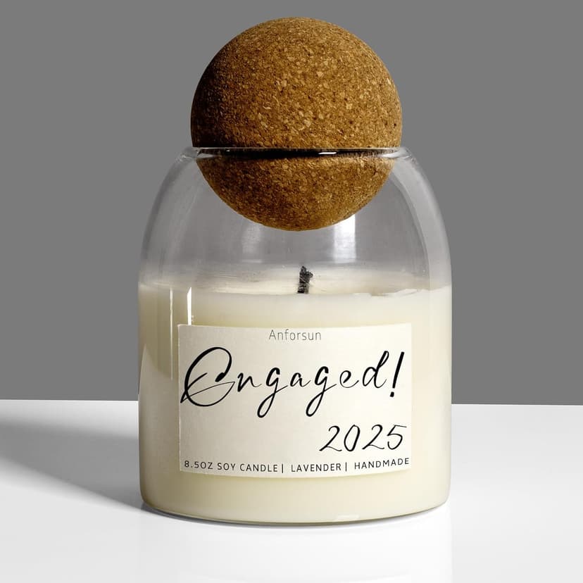 Engagement Gifts，Engagement Gifts for Couples，'Engaged 2025' Candle - 8.50oz Soy Wax, Long-Lasting 60-Hours，Lavender