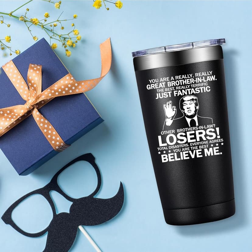 Brother In Law Gifts - Christmas, Birthday, Fathers Day, Gifts for Brother In Law - Cool Brothers In Laws Gift From Sister - 20oz Tumbler