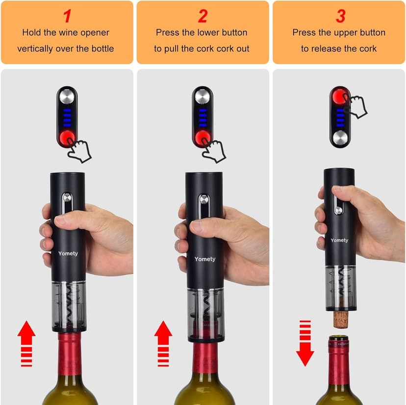 Electric Opener Set With Base, Accessories Including Rechargeable Corkscrew, Aerator, Stoppers and Foil Cutter - Perfect Gifts for Wine Lovers
