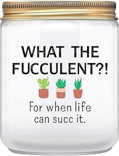 Funny Gifts for Friend Women Unique Birthday Christmas Gift for BFF Best Friend Cactus Succulents Friendship Presents for Sister Female Coworker Men - Lemongrass Sage Candles(7oz)