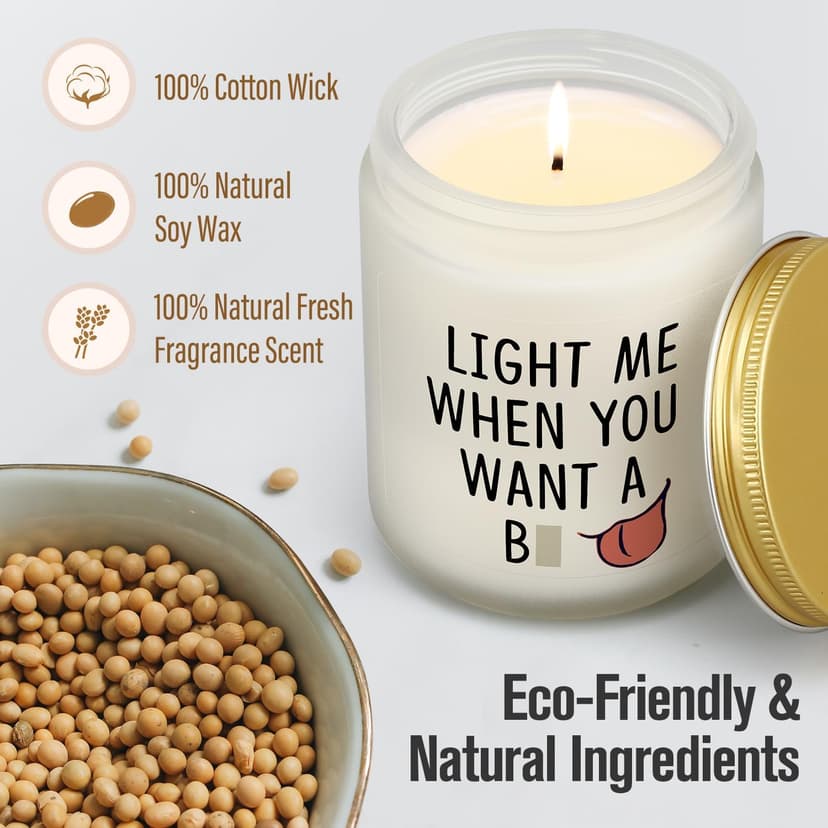 Gifts for Him - Light Me When You Want A B Candle, Funny Birthday Gifts for Men Naughty Valentines Day Engagement Anniversary Christmas Gift for Husband Boyfriend Fiance Guy