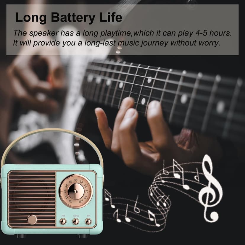 Retro Bluetooth Speaker, Wireless Portable Speaker with Crystal Clear Stereo Sound and Rich Bass, Vintage Decor, Retro Decor, Gifts for Teen Girls Boys Women (Blue)