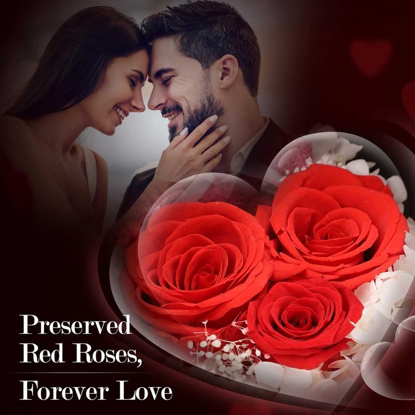 ADDWel Preserved Rose Gifts for Her, Forever Real Flowers with Sterling Silver Necklace for Wife Girlfriend Mom on Birthday Anniversary