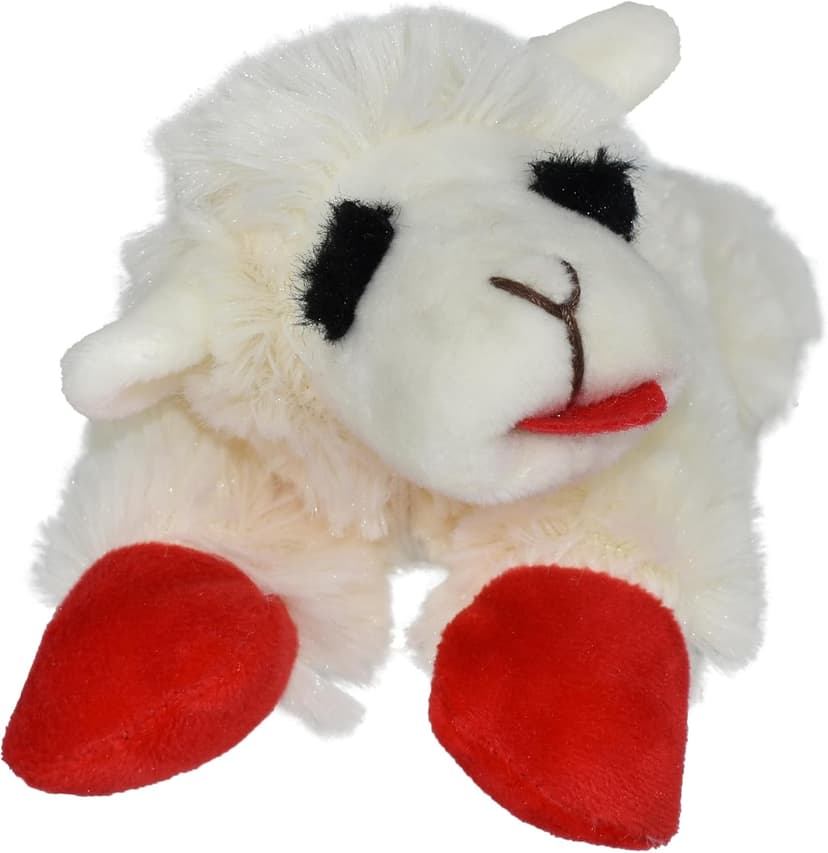 Multipet Lamb Chop Dog Plush Toy - Squeaky Toy for All Dogs - Extra Soft Plush - Stuffed Animal Dog Toy for Cuddling & Playing - Cute Pet Toy (6", Cream)