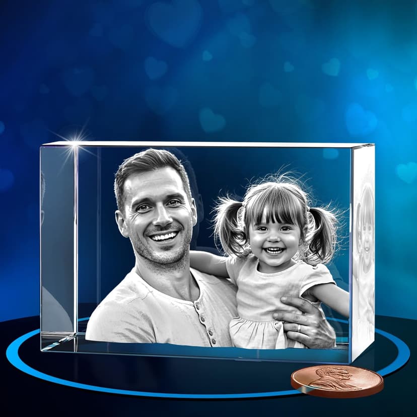 ArtPix 3D Crystal Photo, Personalized Gifts for Women, Wife, Her, Him, Men, Husband, Grandma, Great Customized Gift With Your Own Photo, Custom Glass 3D Laser Etched Picture Wedding