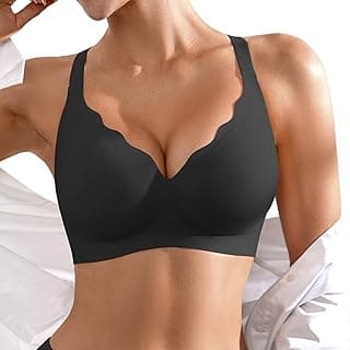 Wireless Seamless Jelly Bra for Women with Support - No Underwire Full Coverage Push Up Bras for Women