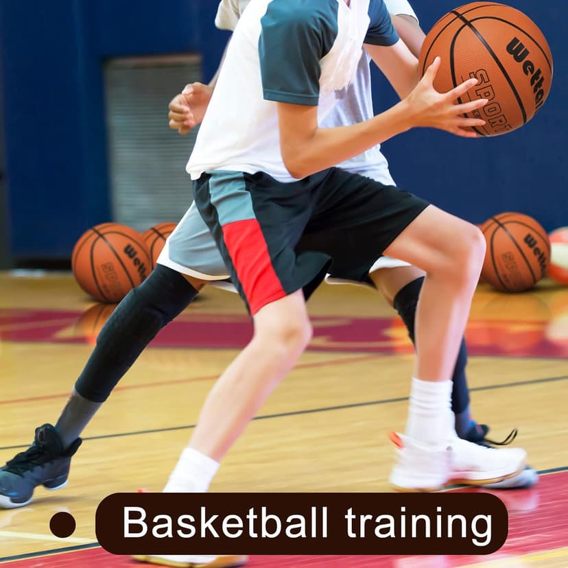 Wettarn Rubber Training Basketball with Pump Street Ball Made for Teens Adults Indoor and Outdoor Game Gym Training Competition Basketball Games