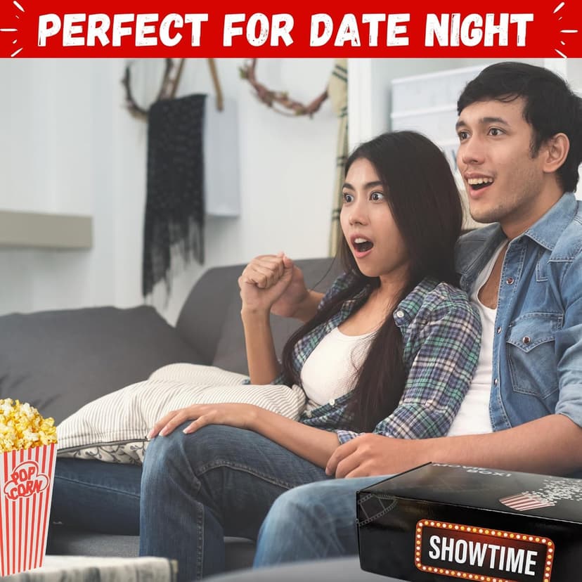 Movie Night Gift Basket – 42-Piece Gift Box with Popcorn, Candy, Snacks & Bingo – Birthdays, Date Night, Family, Kids, Adults, Mom, Dad, Teens, Christmas, Mothers Day, Fathers Day, Raffle & Fundraiser