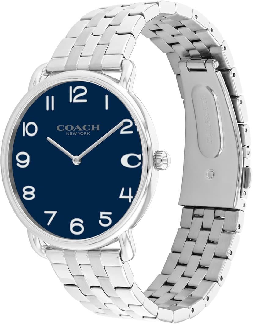 Coach Elliot 2H Quartz Watch for Men - Stainless Steel Wristwatch - Classic, Minimalist - Water Resistant 3 ATM/30 Meters - Premium Fashion Timepiece for Everyday Wear - 41mm