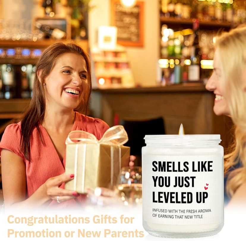 Promotion Gifts for Women Men, New Job/Parents Candle, Congratulations Gift for Women, Funny Congrats Gift for Coworker, Gamer, Friend, Boss, Teacher, Nurse, Handmade, 7oz