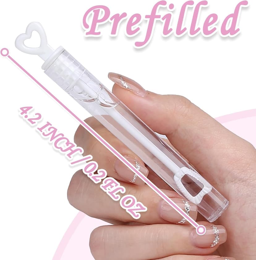 32Pcs Wedding Bubble Wands Bulk(White Heart Top), Mini Bubble Party Favors, Valentine's Day, Anniversary Supplies, Wedding Send Off, Gift Box Decoration, Goody Bag Stuffers Filler for Couple Guest Kid