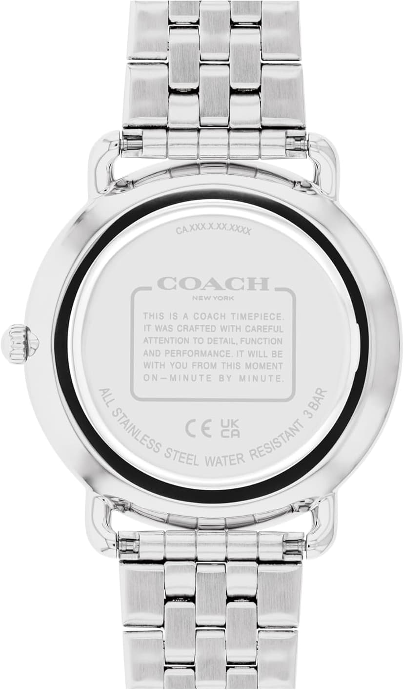 Coach Elliot 2H Quartz Watch for Men - Stainless Steel Wristwatch - Classic, Minimalist - Water Resistant 3 ATM/30 Meters - Premium Fashion Timepiece for Everyday Wear - 41mm