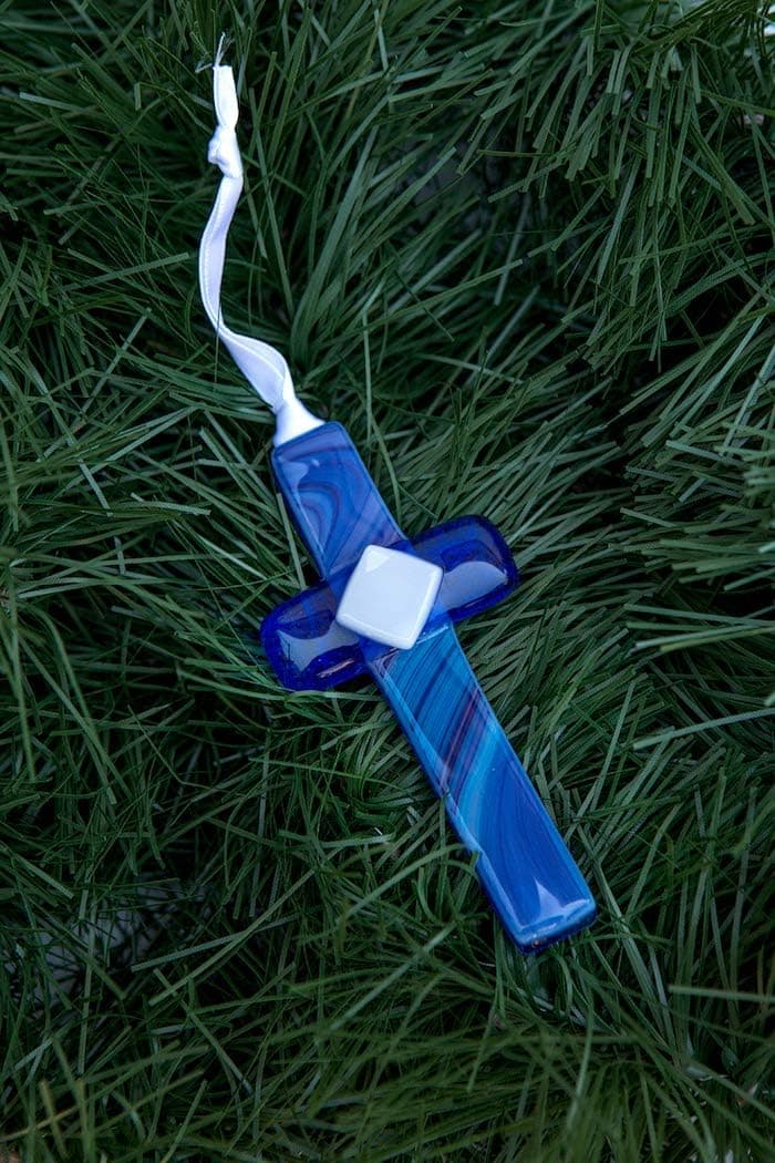 Sentimental Gift For Dad From Daughter Or Son For Father's Day/Christmas/Birthday- Handmade in USA Glass Cross with Poem- Gift for Dad Who Has Everything