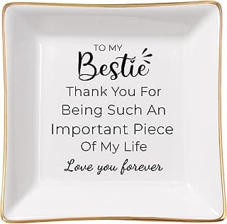 Birthday Gifts for Women Best Friend - to My Bestie Jewelry Dish Trinket Tray, Unique Friendship Gifts for Women Female Friend Christmas Valentines Mother's Day