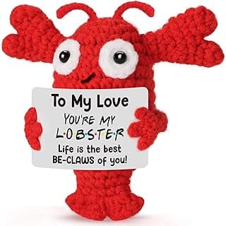 Gifts for Grilfriend Boyfriend Couples - to My Love Handmade Crochet Lobster Gifts, I Love You Gift for Her Him, Romantic Valentines Anniversary Birthday Chrismast Present for Women Men