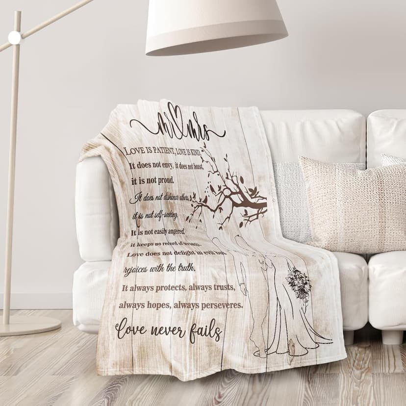 Wedding Gifts for Couples 2025 Soft Blanket, Bridal Shower Gifts for Bride to Be, Anniversary Mr and Mrs Gifts, Wedding Gifts for Newlyweds Just Married Gifts Wedding Throw Blanket 60 * 50