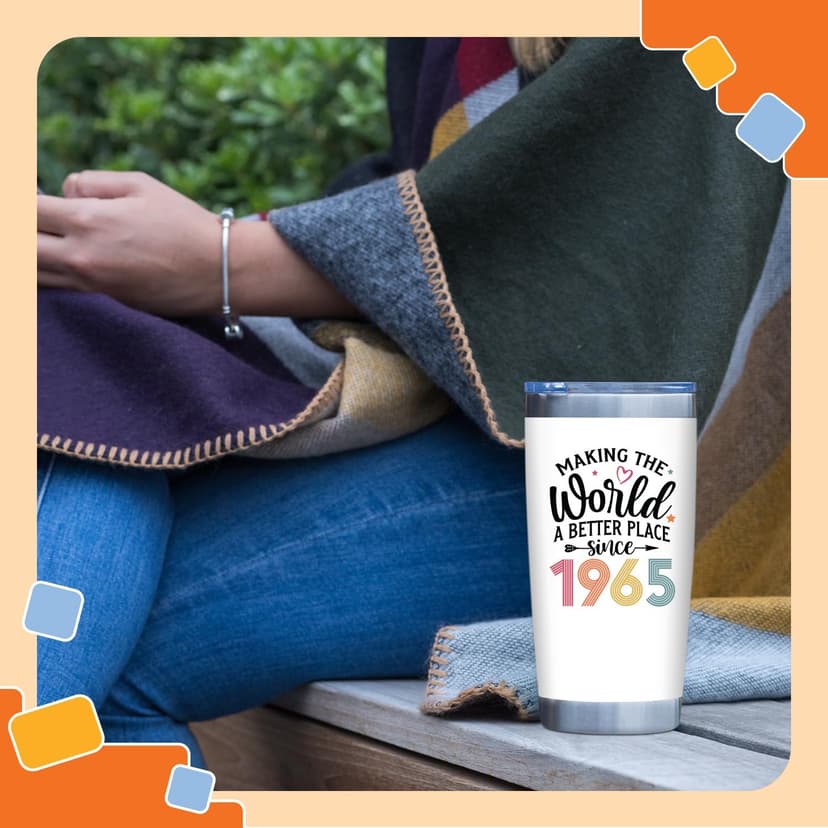 NewEleven 60th Birthday Gifts For Women - 1965 60th Birthday Decorations For Woman - 60 Year Old Gifts For Women, Mom, Wife - 20 Oz Tumbler