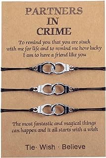 GBTBYS 2/3/4 PCS Best Friend Bracelet for Women Men, Matching Bracelets for Couples, Partners in Crime Bracelets, Handcuff BFF Friendship Bracelet Birthday Gifts for Her Him